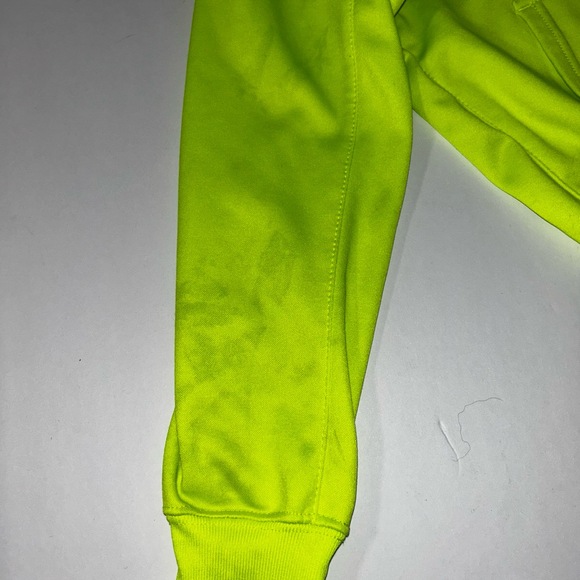 Nike Hoodie Boys Size 7 Neon Yellow 1/4 Zip Pullover Therma-FIT Athletic - Picture 5 of 7